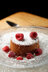 Homemade delicious chocolate raspberry souffle