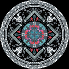 Circular pattern of traditional motifs