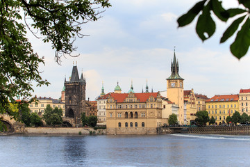 Fototapeta na wymiar view on the Charles Bridge in Prague, Czech Republic, Europe