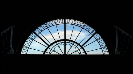  semicircular window backlit