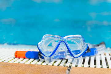 Diving equipment at swimming pool