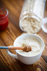 Healthy breakfast, oatmeal