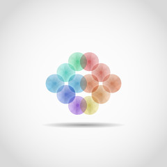 polygonal figure from circles. logo