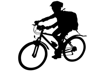 Fototapeta premium Sport man whit bike on white background