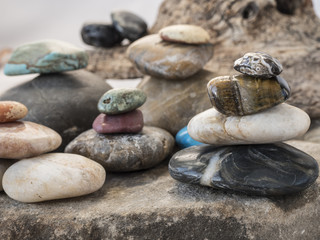 Rocks and pebbles in arrangement