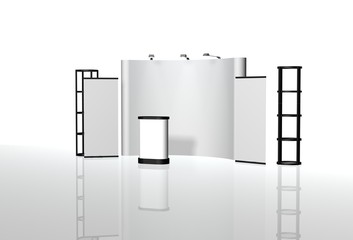 Trade exhibition stand, Exhibition Stand round, 3D rendering vis