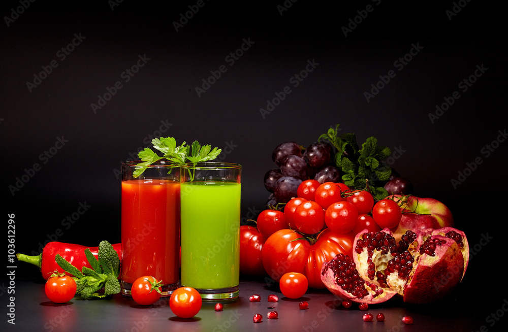 Poster healthy vegetable juices 