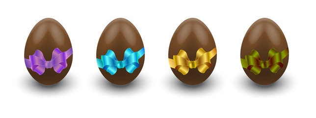 chocolate eggs with bow
