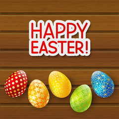 Easter greeting card with eggs 