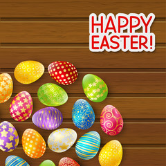 Easter greeting card with eggs 