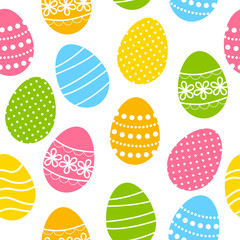 Seamless pattern with color Easter eggs