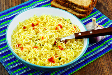 Tasty Chicken Soup with Chinese Noodles