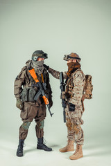 Special force soldiers: russian & american