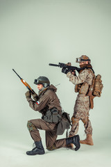 Special force soldiers: american & russian