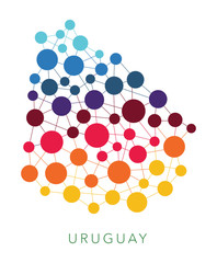 dotted texture Uruguay vector background 