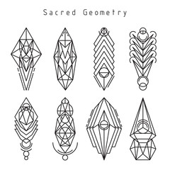 Vector linear sacred emblems