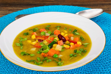 Pumpkin-Carrot Soup with Mexican Vegetable Mix