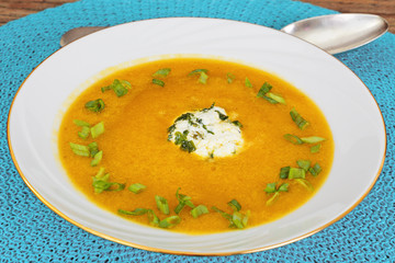 Carrot, Pumpkin Cream Soup Diet Food