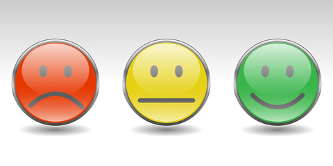 Bewertungs-System - Button-Set (Ampel-Smiley's)
