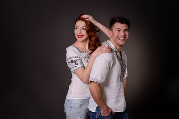 Beautiful couple in fashion style