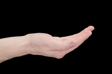 hands isolated on black background