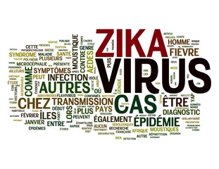 Virus Zika concepts liés isolé sur fond blanc