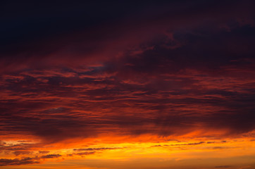 Fototapeta premium Scenic orange sunset sky background