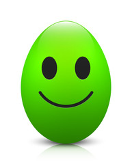 Glossy Green Egg Smiley