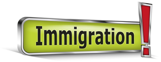 Immigration sur panneau vert