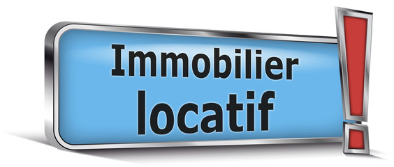 Immobilier locatif sur panneau bleu