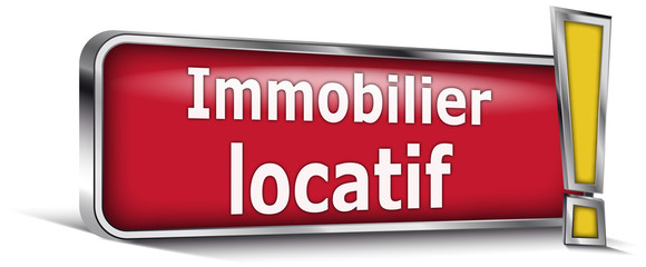 Immobilier locatif sur panneau rouge