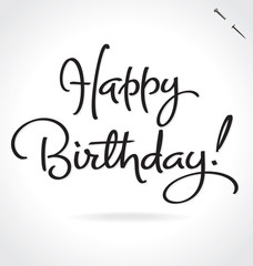 HAPPY BIRTHDAY hand lettering  -- original handmade calligraphy (vector)