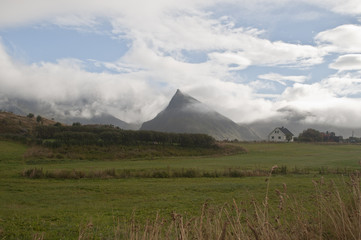 Fototapeta premium Lofoten islands, Norway / Lofoten is an archipelago and a traditional district in the county of Nordland, Norway.