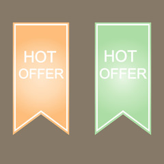Vector hot offer labels set
