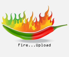 Fire Upload Concept. Vector illustration