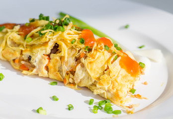 Egg rolls stuffed with vermicelli and vegetable