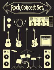 Set of concert equipment icons