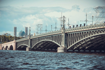 Fototapeta na wymiar Trinity bridge Saint Petersburg