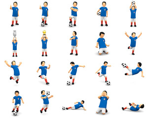 Fußballer Frankreich, Set aus 20 Posen