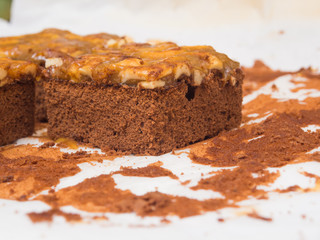 Piece of toffee cake
