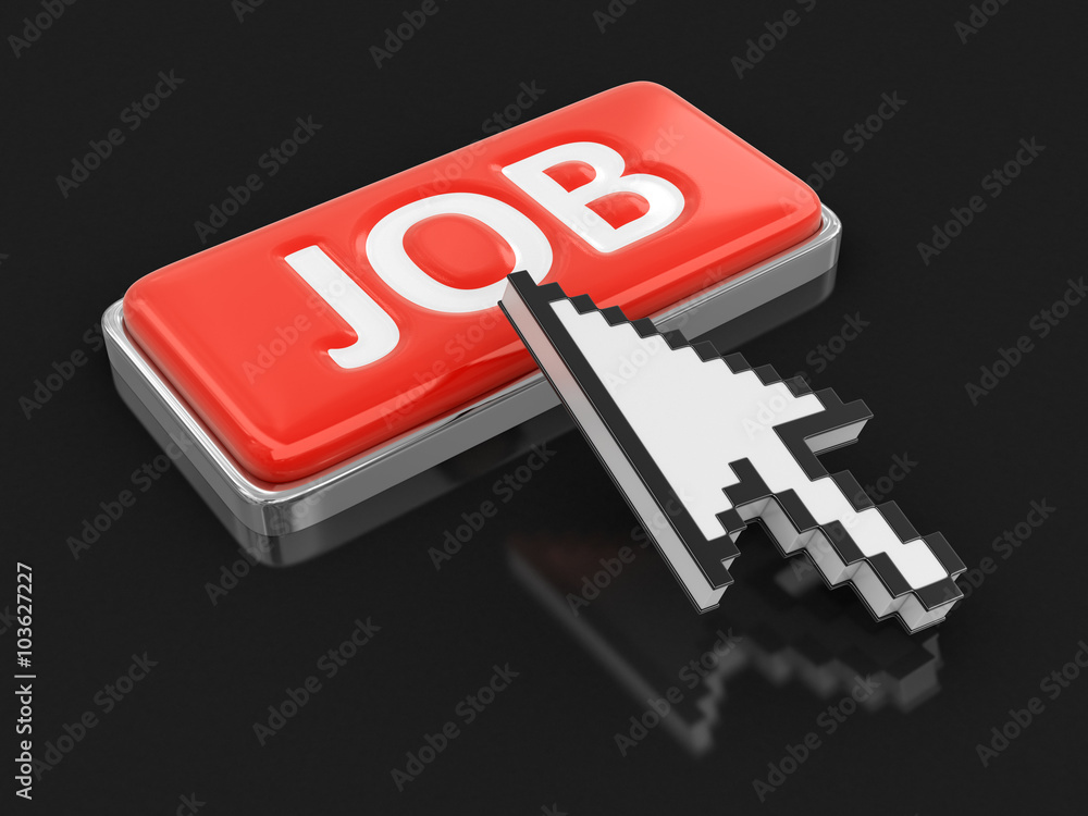Poster cursor and button job. image with clipping path