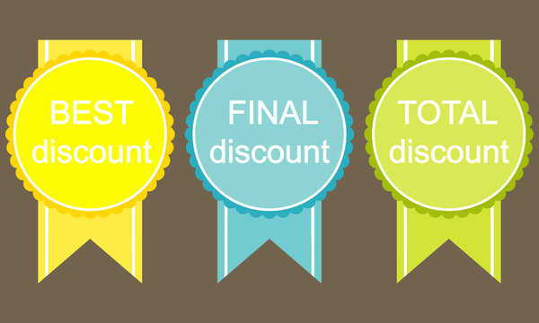 illustration of different sale and discount tags