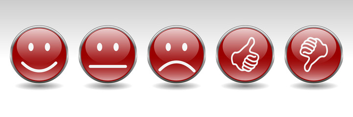 Bewertungs-System - Button-Set (in Rot)