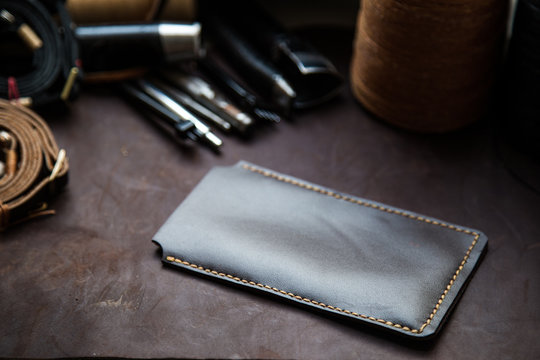 Leather crafting tools with cellphone case