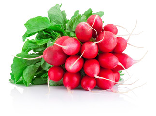 Fresh red radish isolated on a white background
