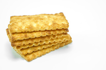 Sugar crackers biscuit on white background