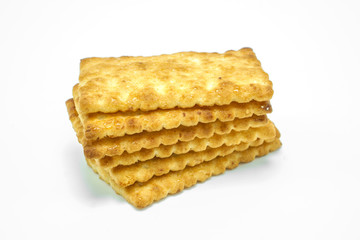 Sugar crackers biscuit on white background