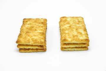 Sugar crackers biscuit on white background