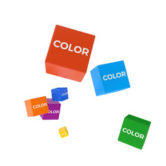 COLOR word on colored cubes, creative business concept