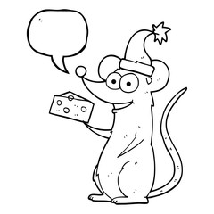 speech bubble cartoon christmas mouse